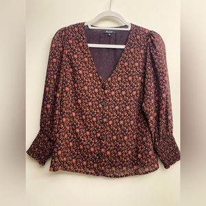 Madewell, floral, button down blouse